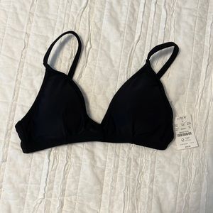 NWT J. Crew Black bikini top. XS